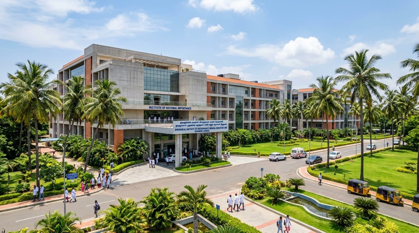 Jawaharlal Institute of Postgraduate Medical Education and Research campus building